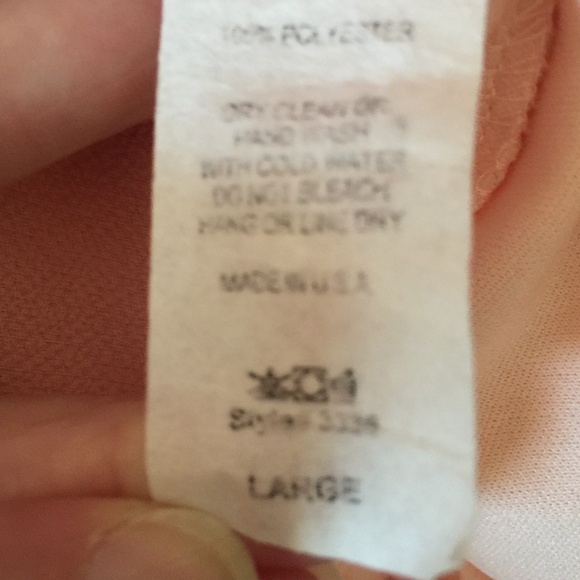 ENTRO WOMEN’S V-NECK PEACH LARGE 3/4 SLEEVE TUNIC - Picture 4 of 4